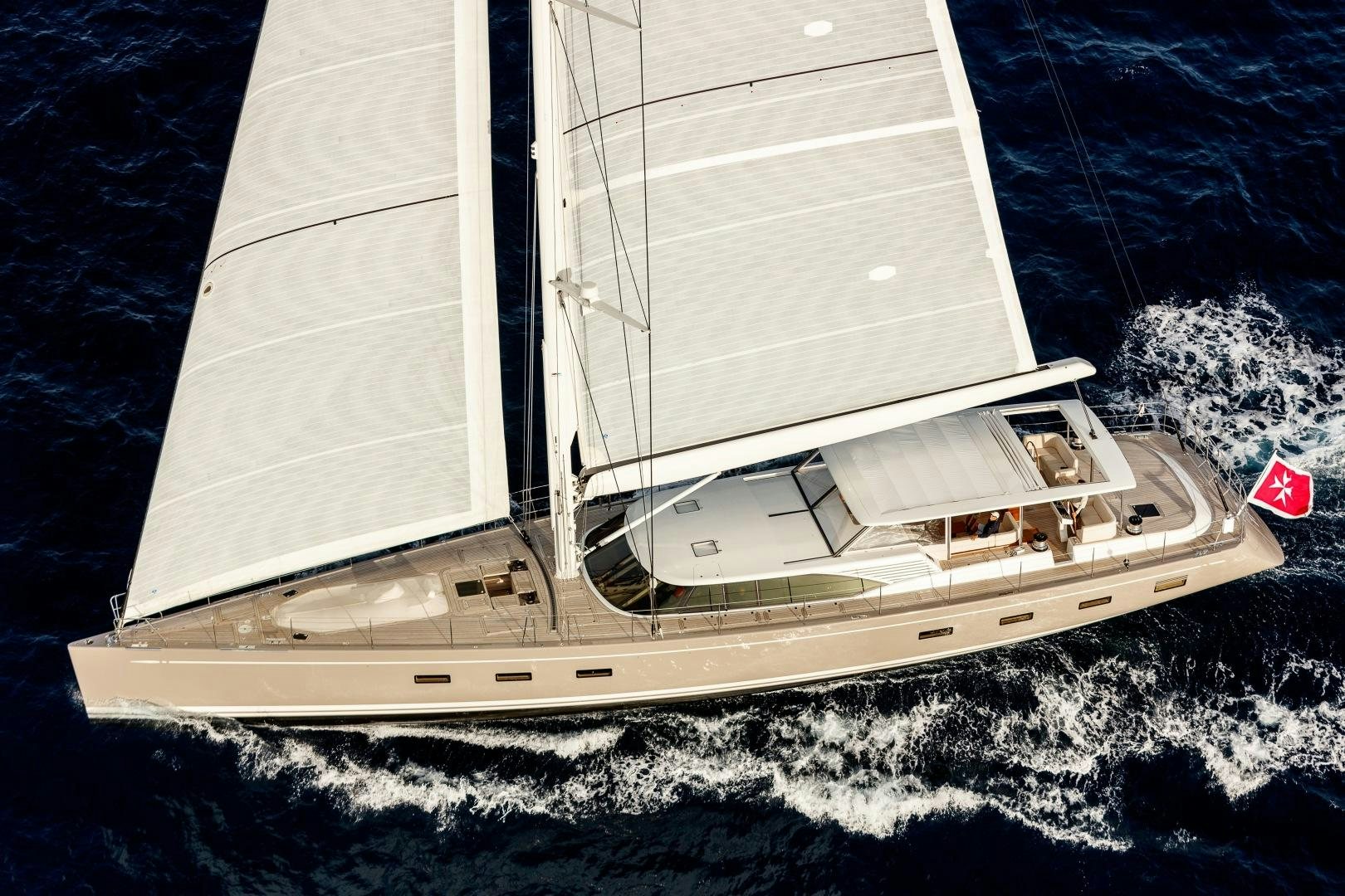 a high angle view of a ship aboard CHILD OF LIR  Yacht for Sale