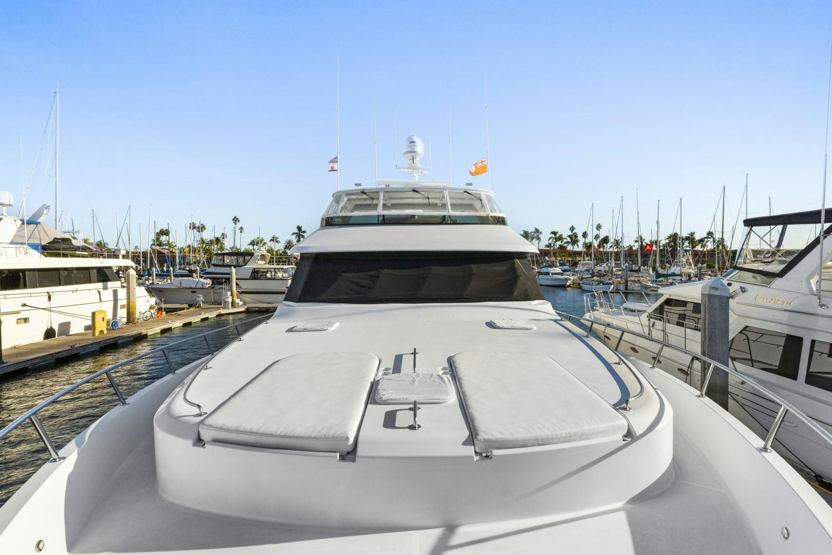 a boat in a harbor aboard ILLEAGLE Yacht for Sale