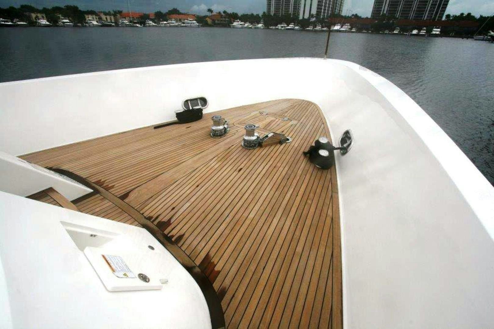 a deck with a deck and a view of a city aboard D FENCE Yacht for Sale