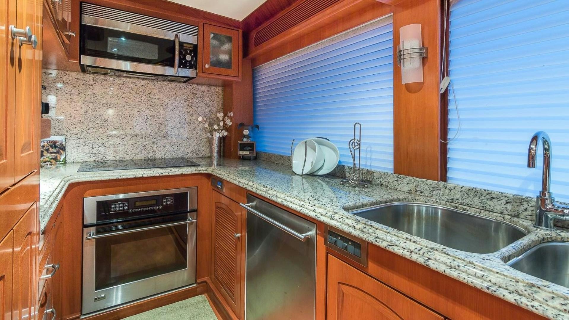 a kitchen with granite counter tops aboard D FENCE Yacht for Sale