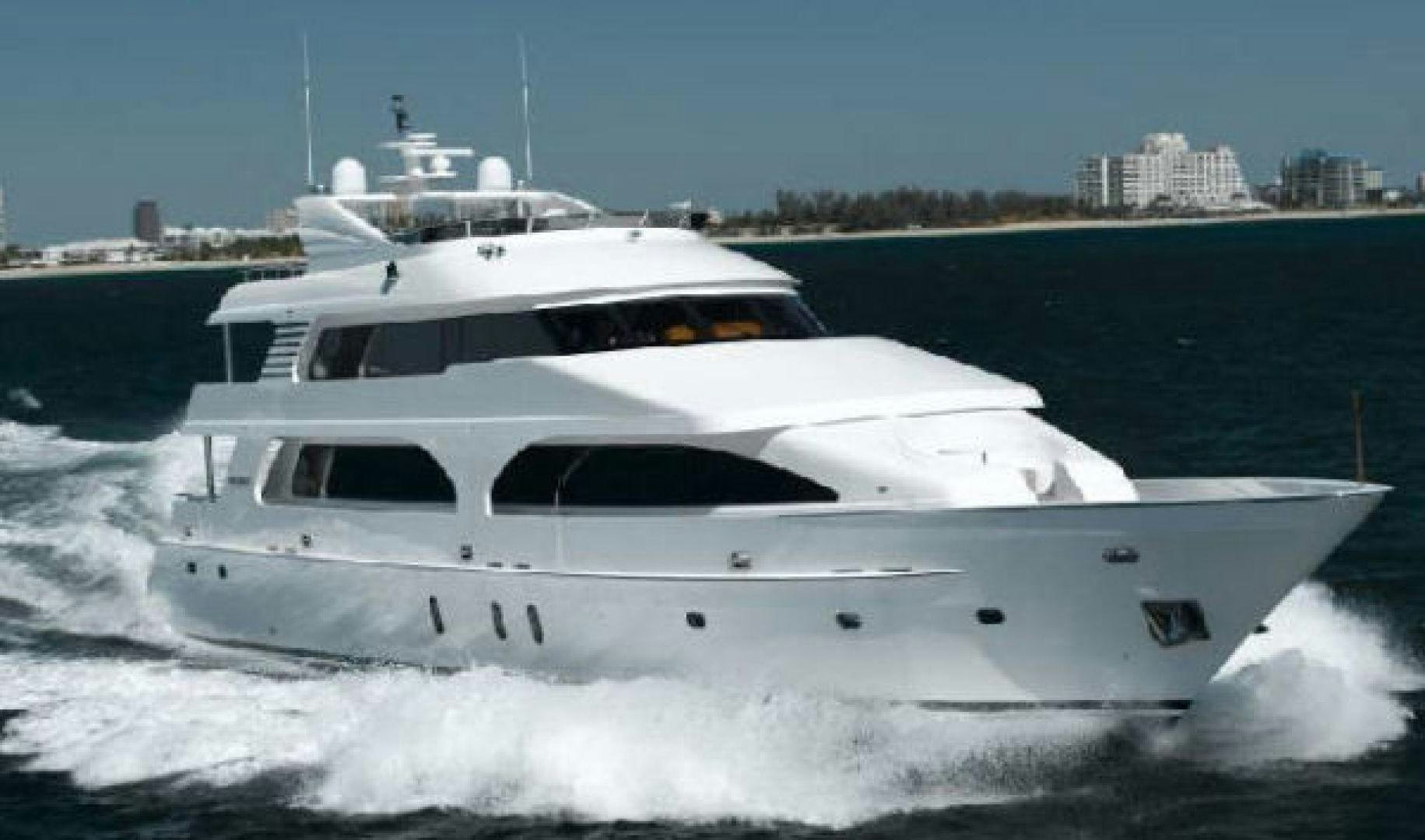 a white yacht on the water aboard D FENCE Yacht for Sale