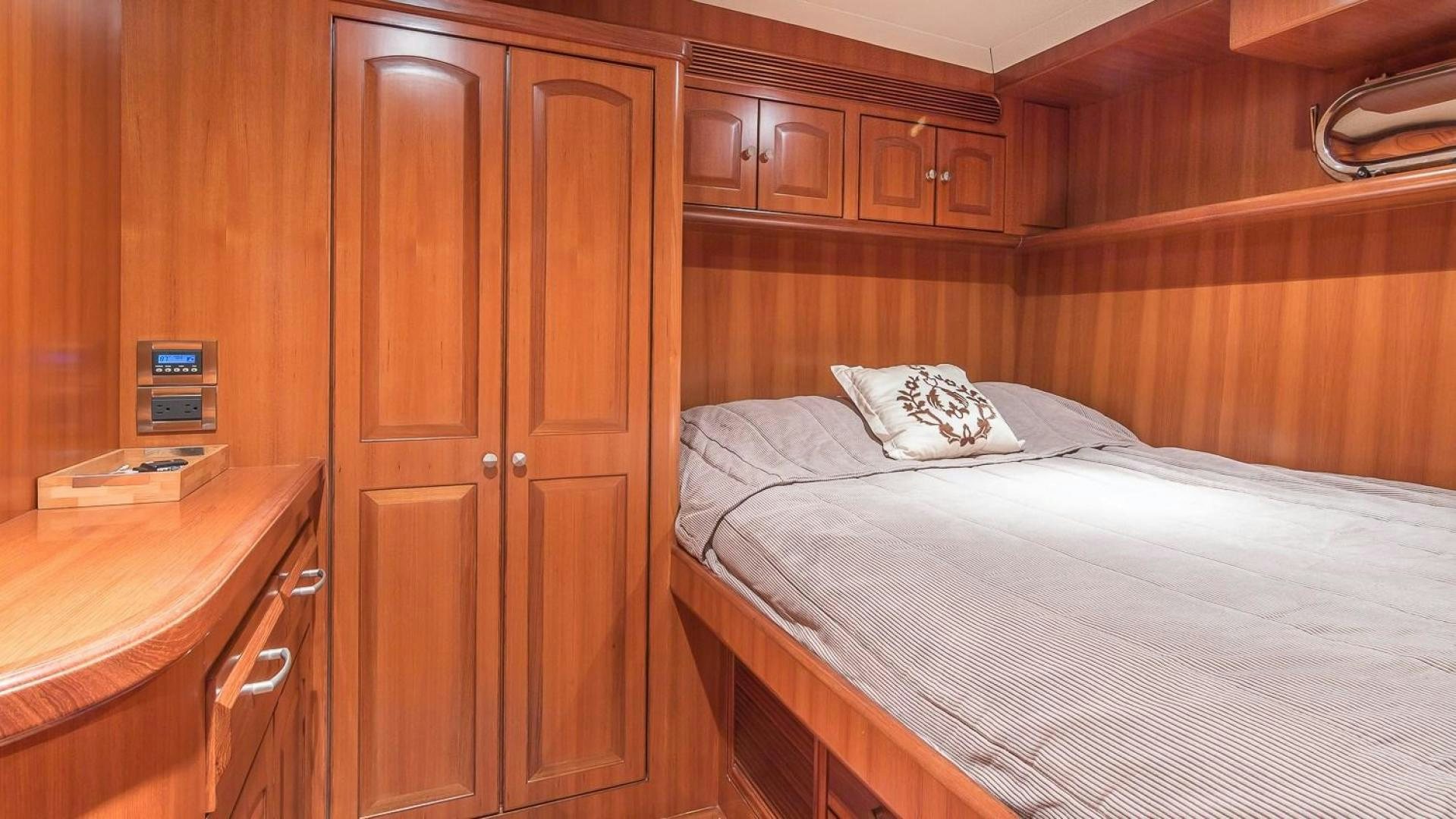 a bed in a room aboard D FENCE Yacht for Sale