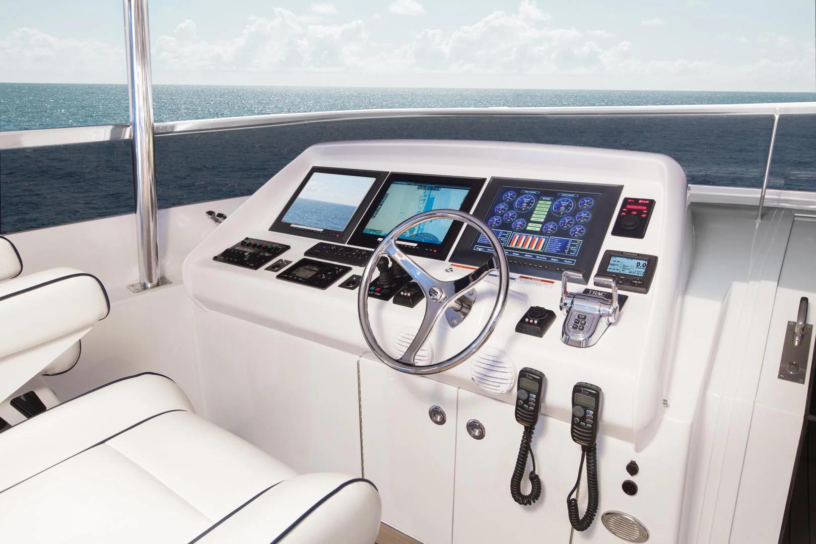 the inside of a plane aboard 2021 HATTERAS 105RPH Yacht for Sale