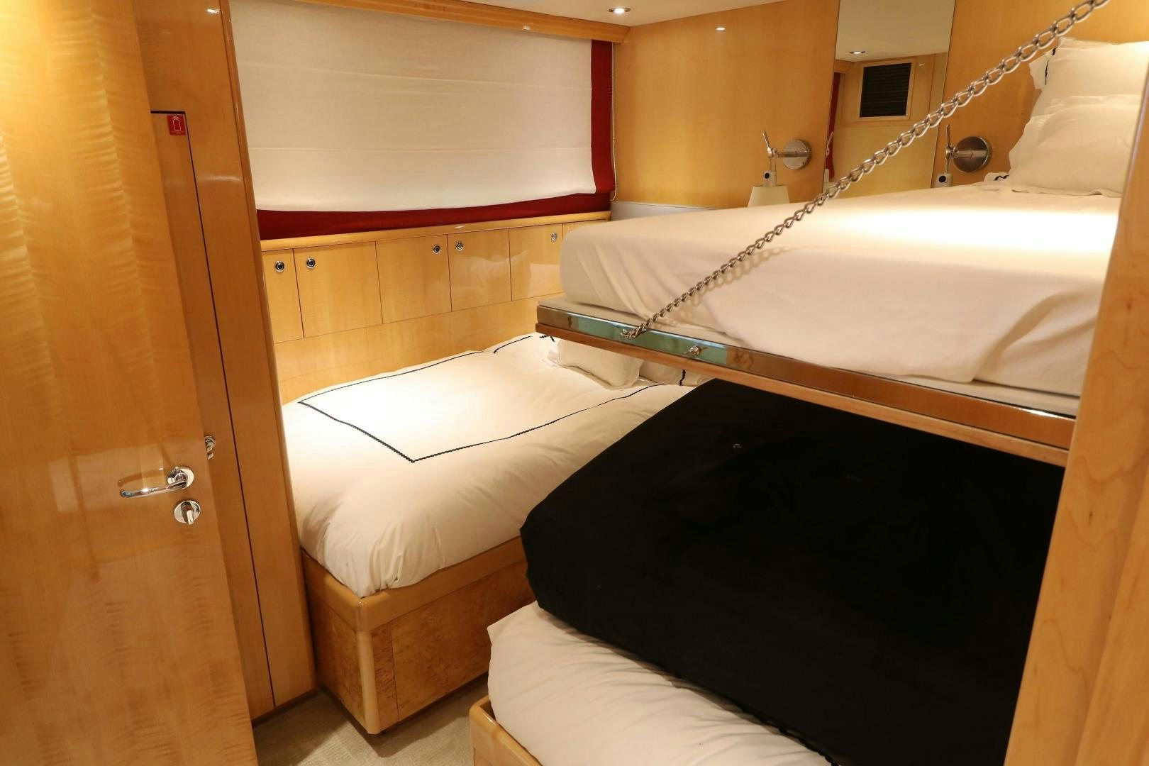 a room with two beds aboard No Name Yacht for Sale