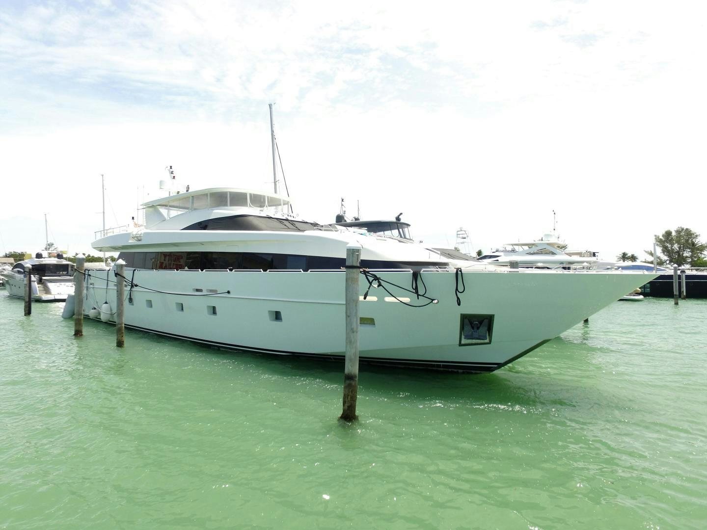 a white boat in the water aboard No Name Yacht for Sale