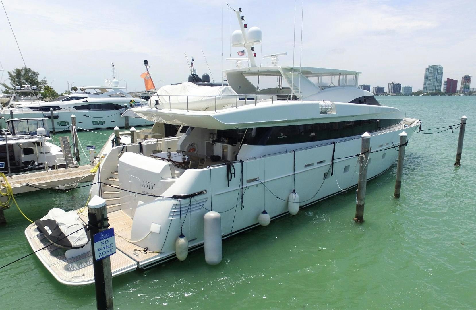 a boat docked at a pier aboard No Name Yacht for Sale