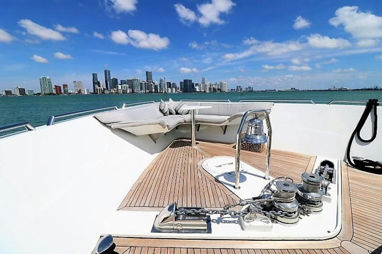 a model of a boat on a table aboard No Name Yacht for Sale
