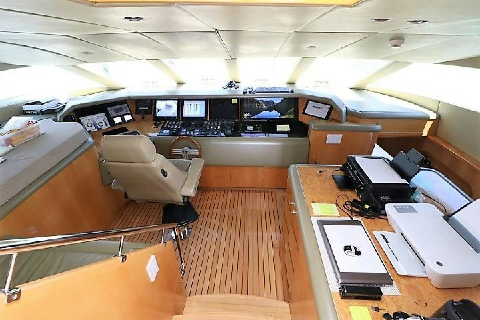 an empty room with computers aboard No Name Yacht for Sale