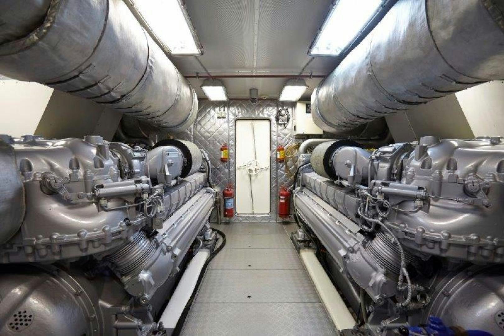 a room with large pipes aboard YASSON Yacht for Sale