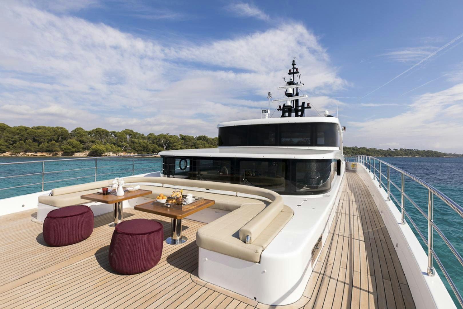 a boat on a deck aboard MAJESTY 100 Yacht for Sale