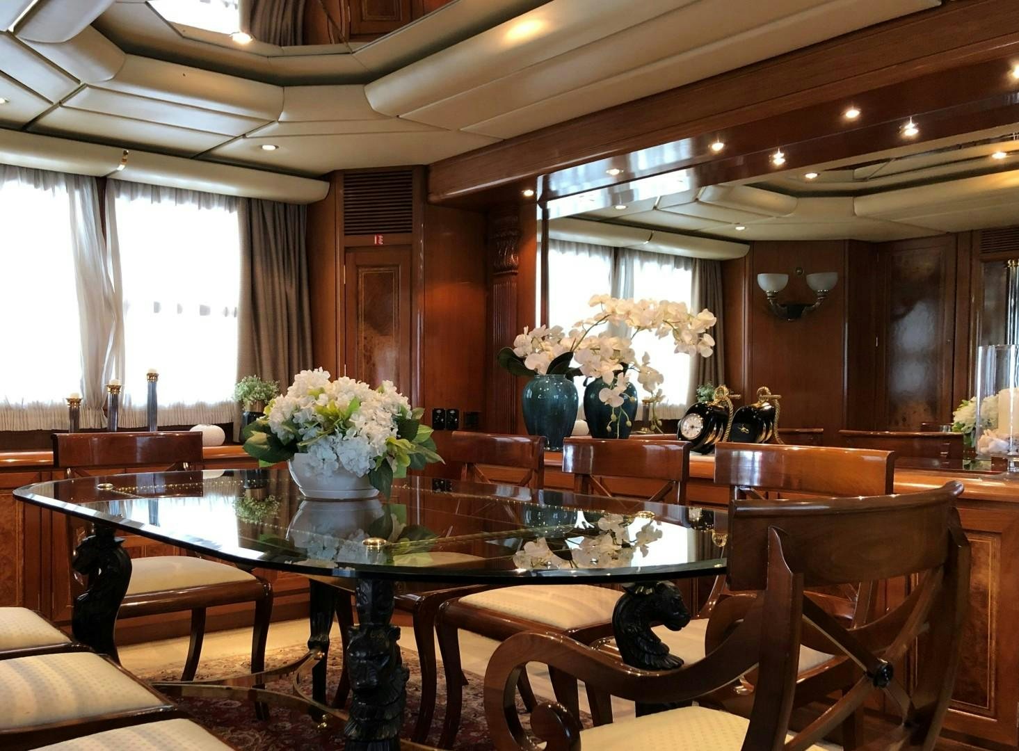 a large room with many seats and tables aboard NO NAME Yacht for Sale