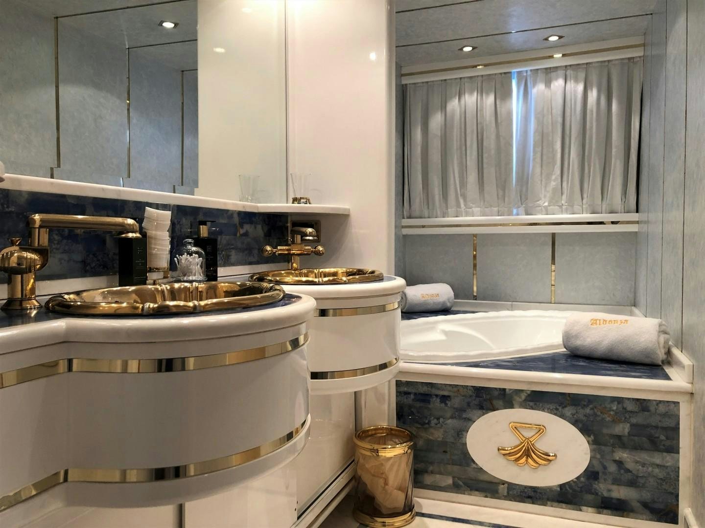 a bathroom with a sink and a toilet aboard NO NAME Yacht for Sale