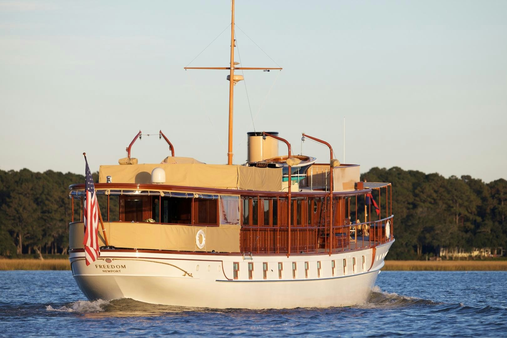 a boat on the water aboard FREEDOM Yacht for Sale