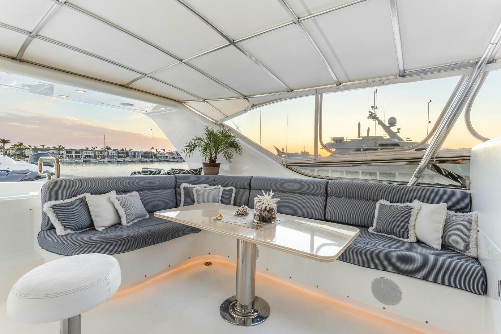 a large living room with a large window aboard ANA’S INSPIRATION Yacht for Sale