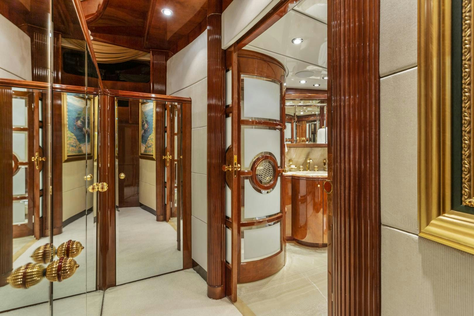 a room with a large glass display case aboard ANA’S INSPIRATION Yacht for Sale