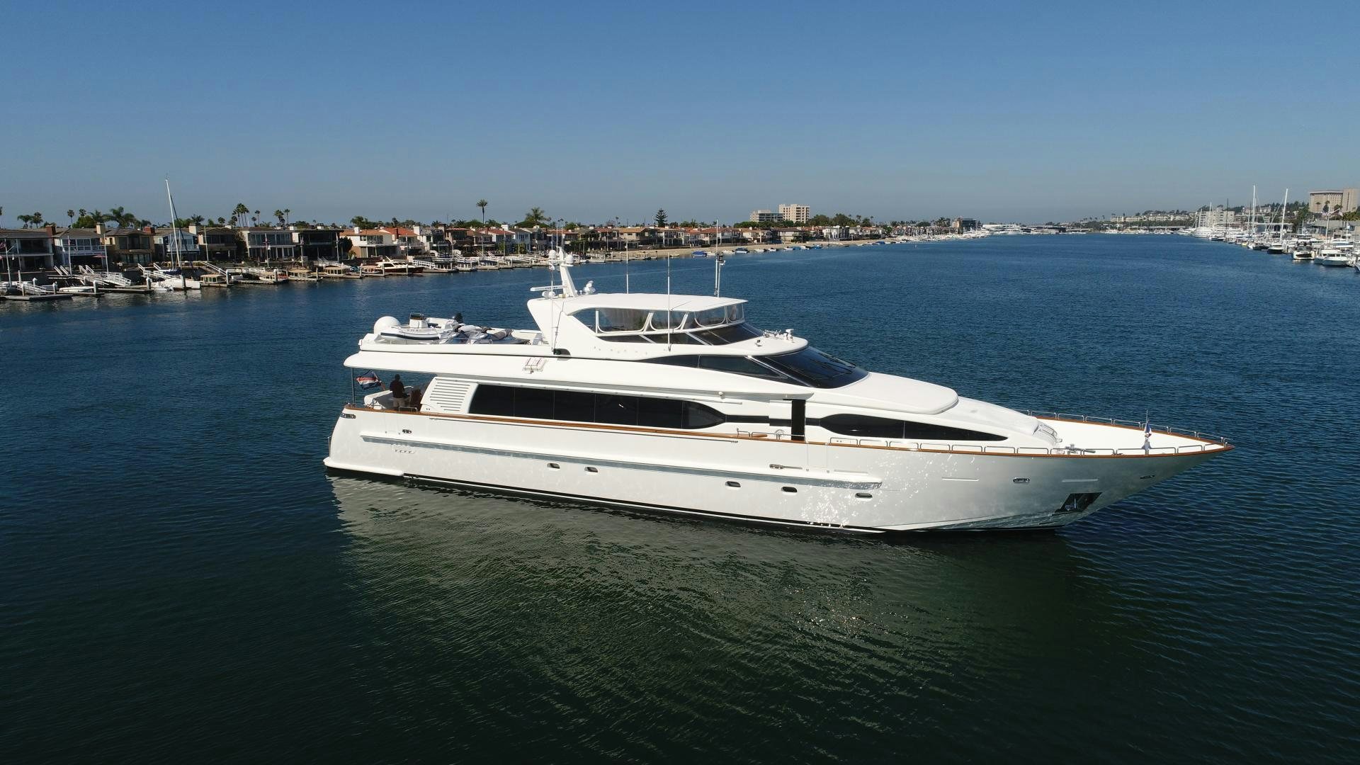 a white yacht in the water aboard ANA’S INSPIRATION Yacht for Sale