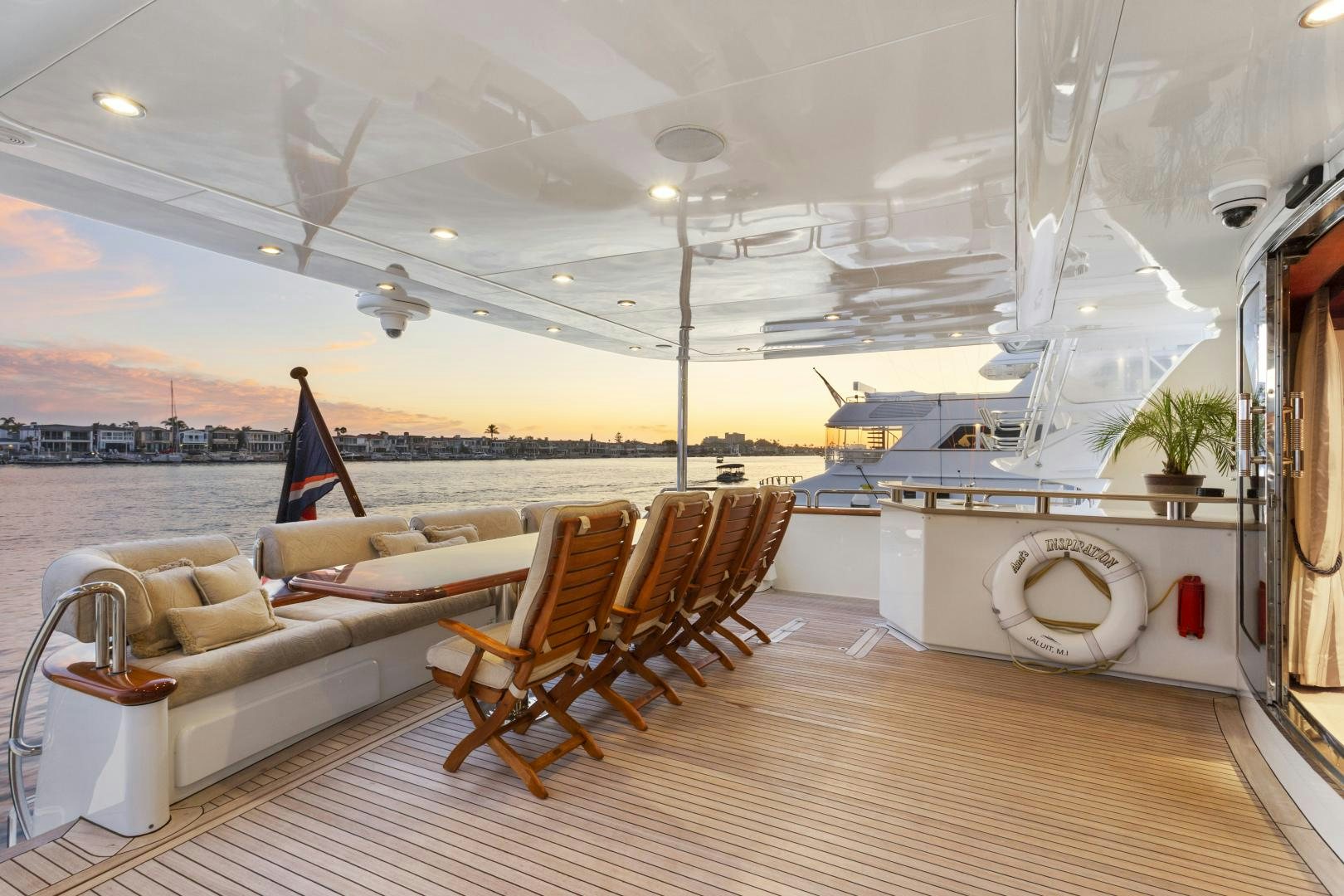 a room with a couch and chairs aboard ANA’S INSPIRATION Yacht for Sale