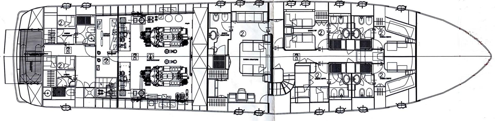diagram, engineering drawing aboard GIOIA 1 Yacht for Sale