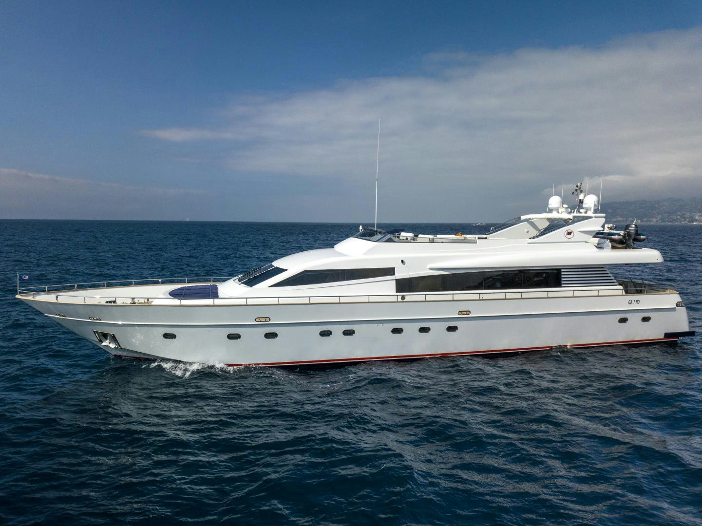 a white yacht in the water aboard GIOIA 1 Yacht for Sale