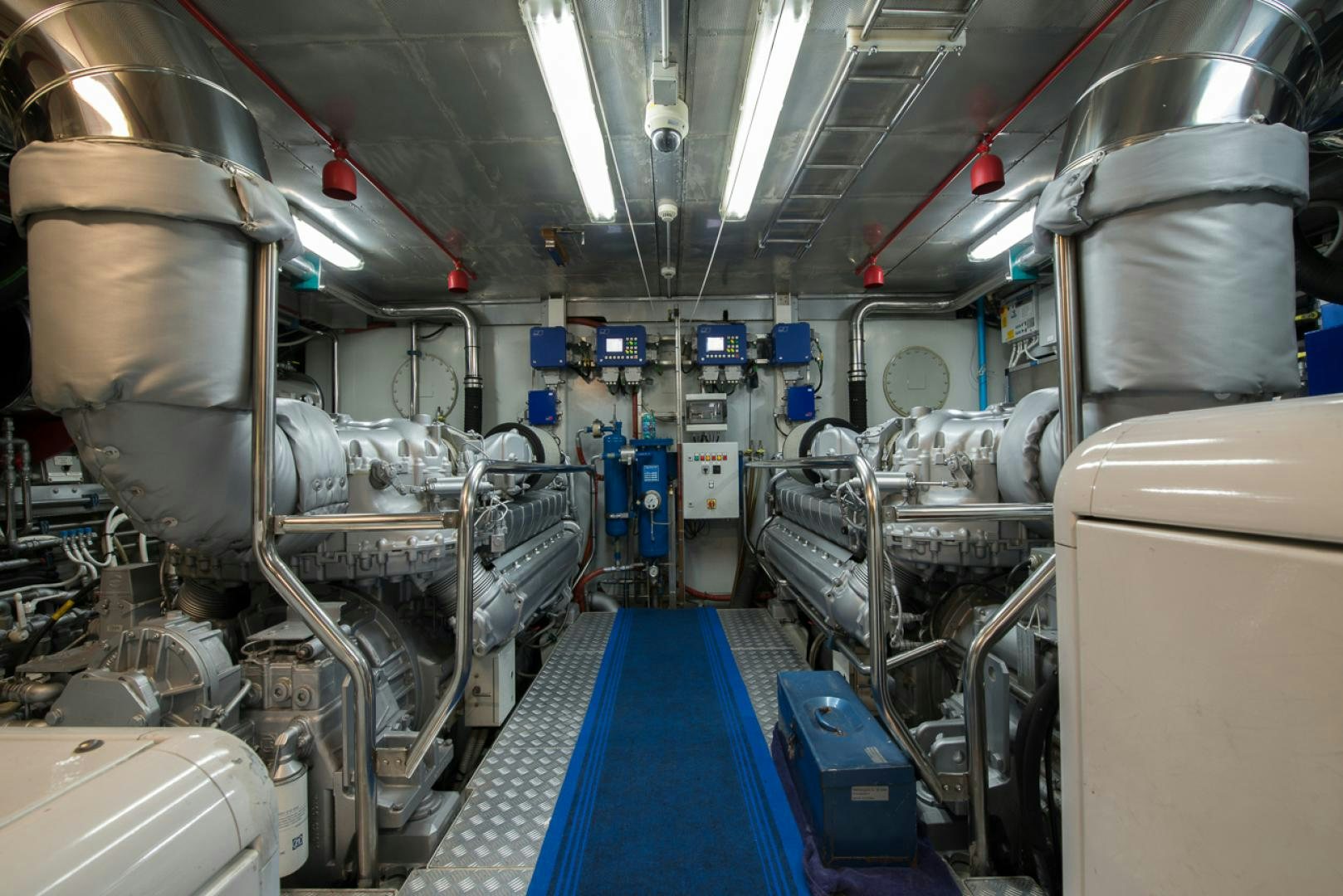 a large room with machinery aboard GIOIA 1 Yacht for Sale