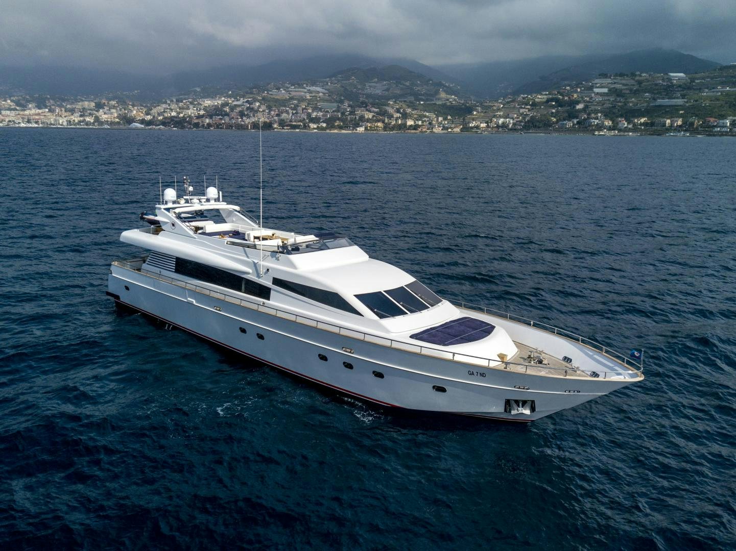 a white yacht in the water aboard GIOIA 1 Yacht for Sale