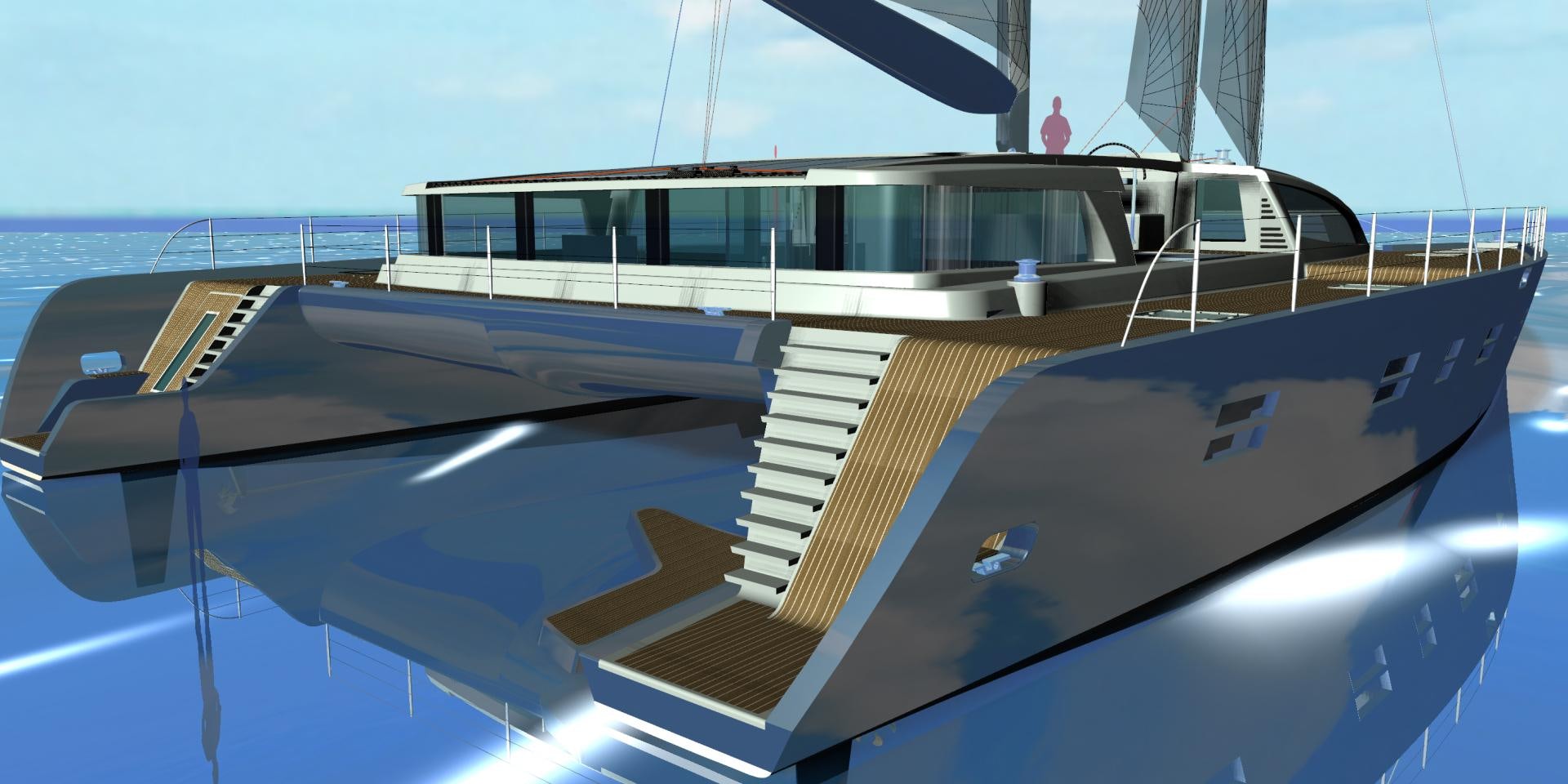 a boat on the water aboard SEA VOYAGER 103 Yacht for Sale