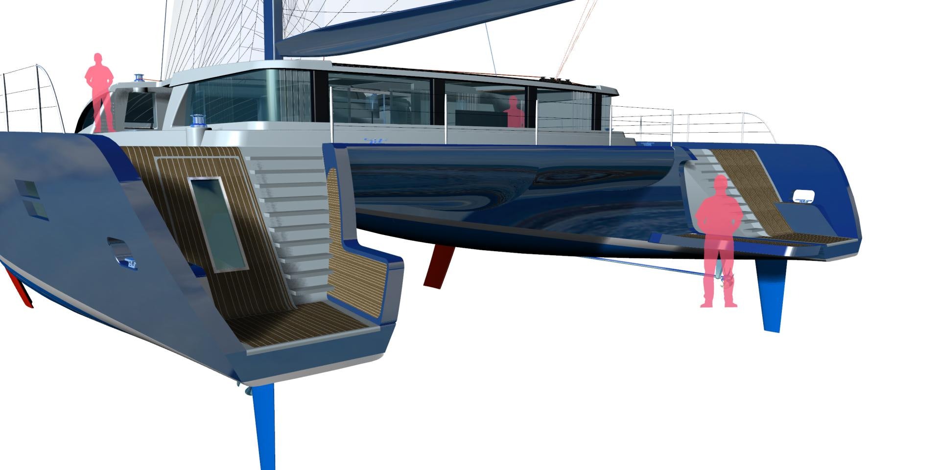 a model of a boat aboard SEA VOYAGER 103 Yacht for Sale