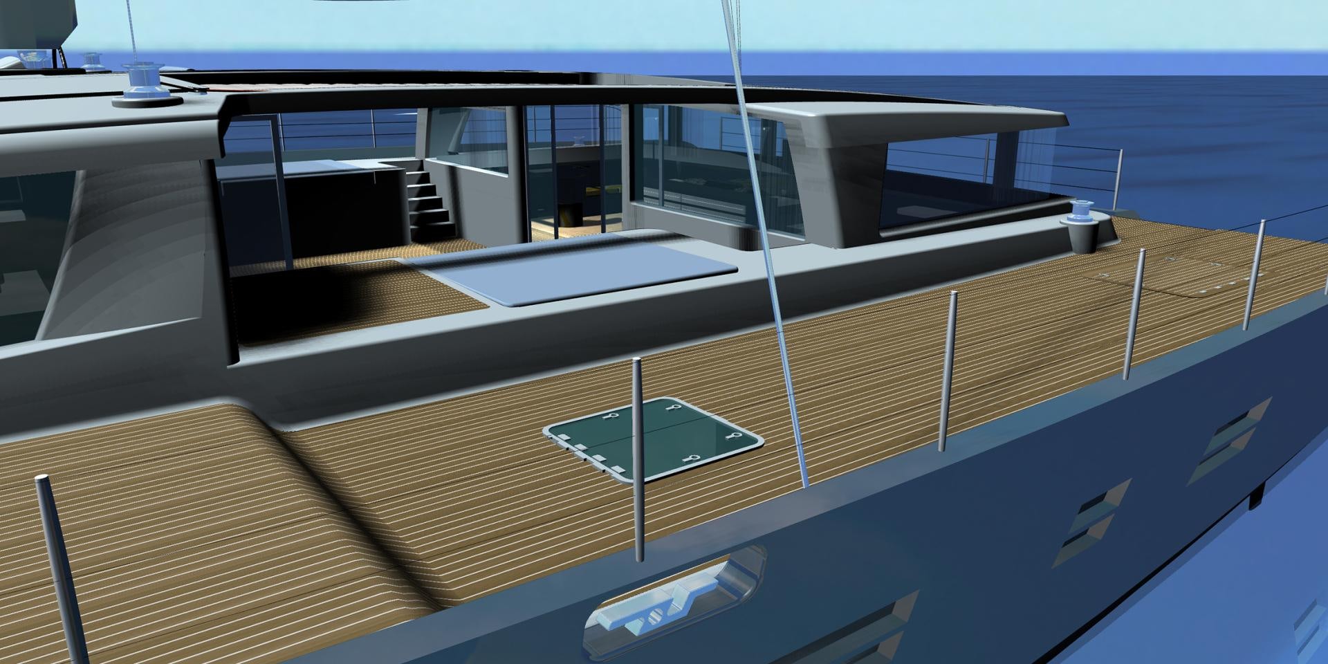 a boat on the water aboard SEA VOYAGER 103 Yacht for Sale