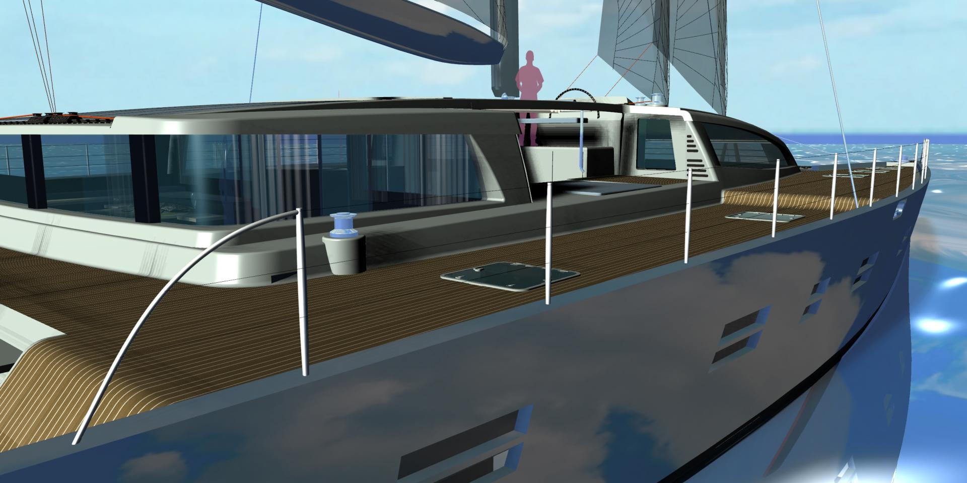 a boat on the water aboard SEA VOYAGER 103 Yacht for Sale
