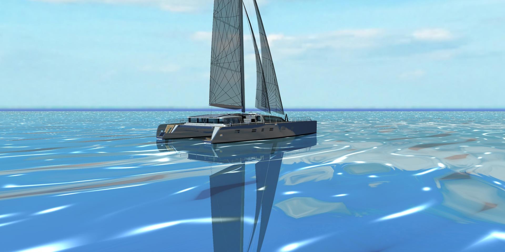 a boat on the water aboard SEA VOYAGER 103 Yacht for Sale