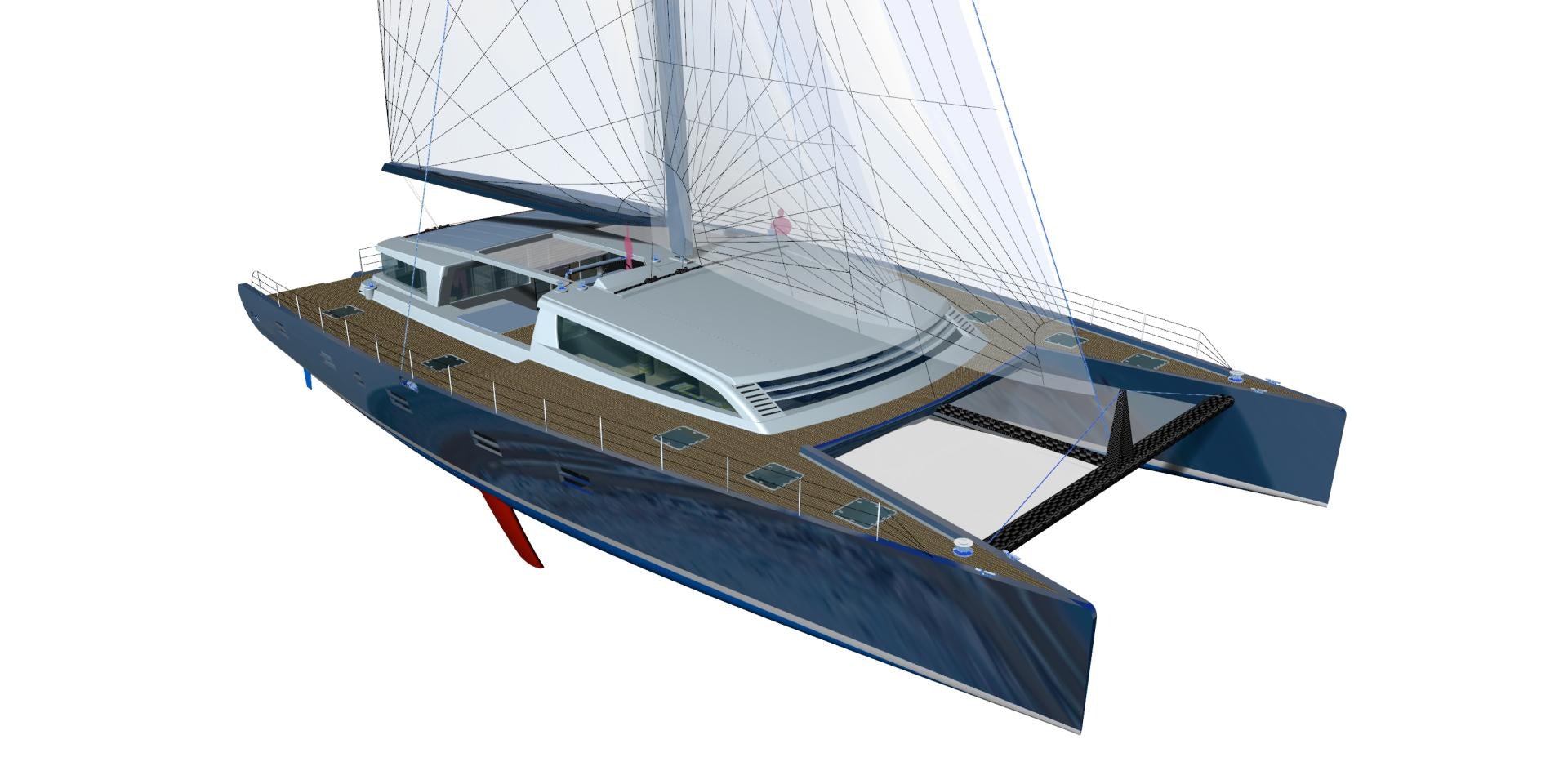 a model of a boat aboard SEA VOYAGER 103 Yacht for Sale