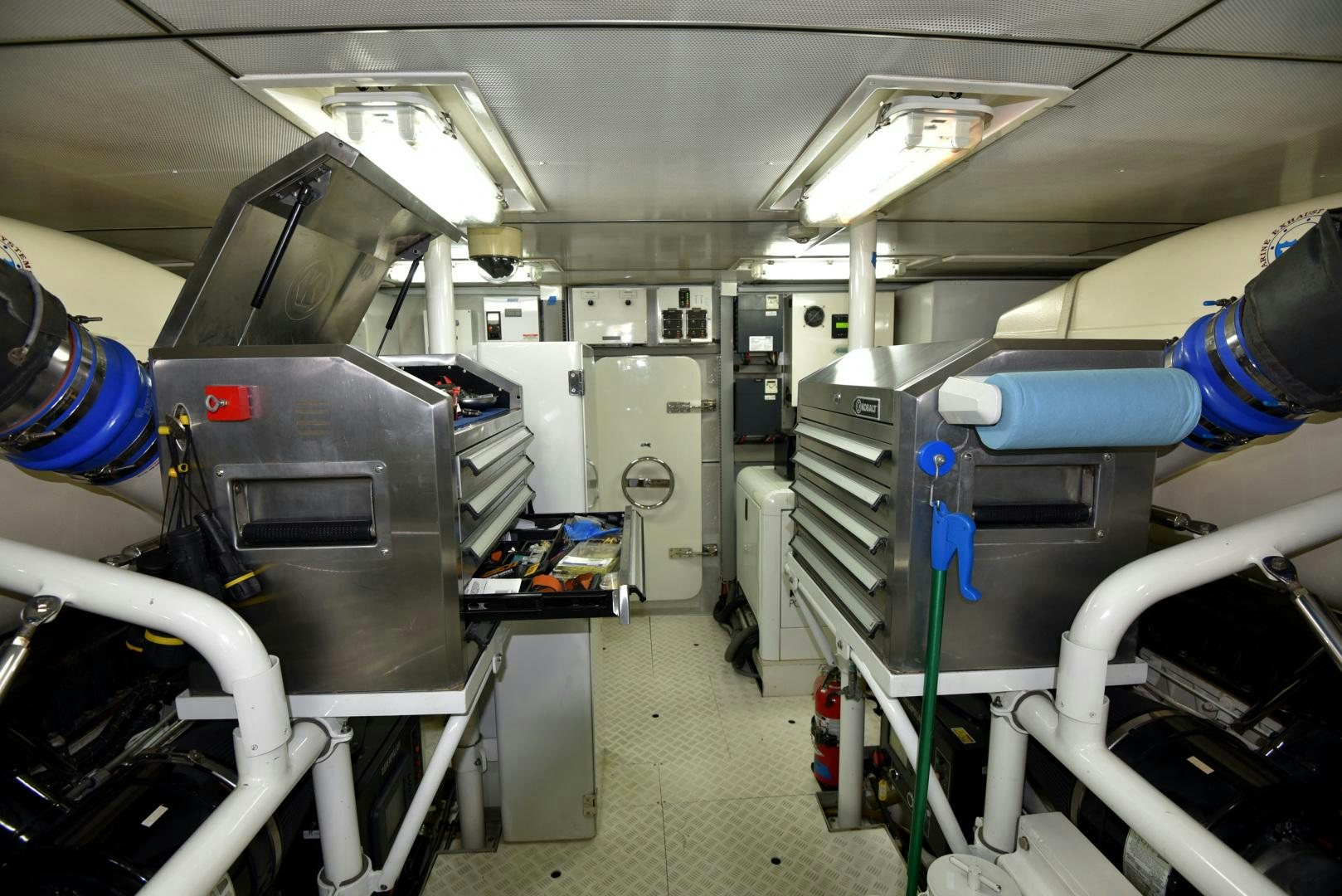 a room with machines and equipment aboard BLUE STEELE Yacht for Sale
