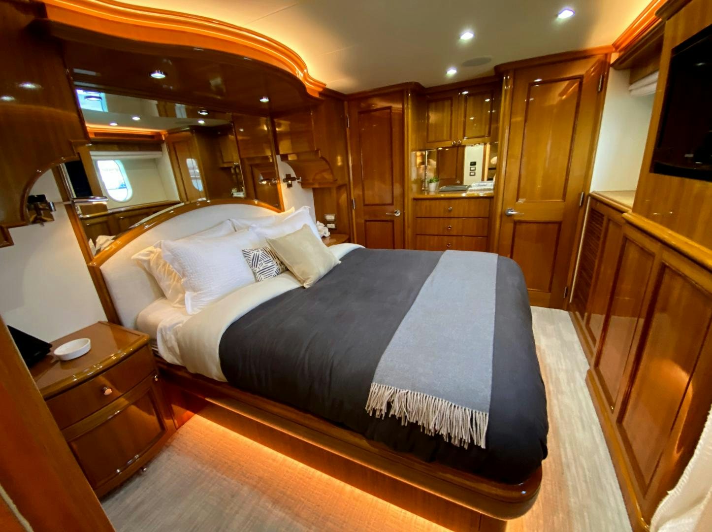 a bed in a cabin aboard BLUE STEELE Yacht for Sale