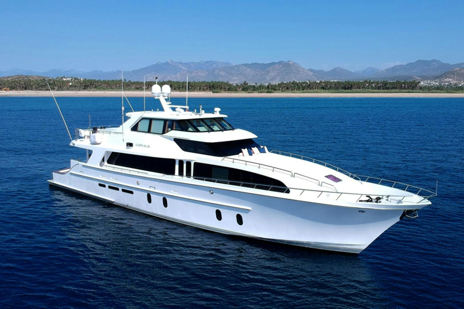a white yacht in the water aboard BLUE STEELE Yacht for Sale