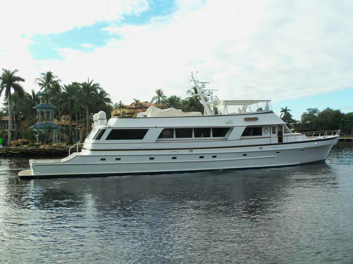a white boat on water aboard LORELEI Yacht for Sale