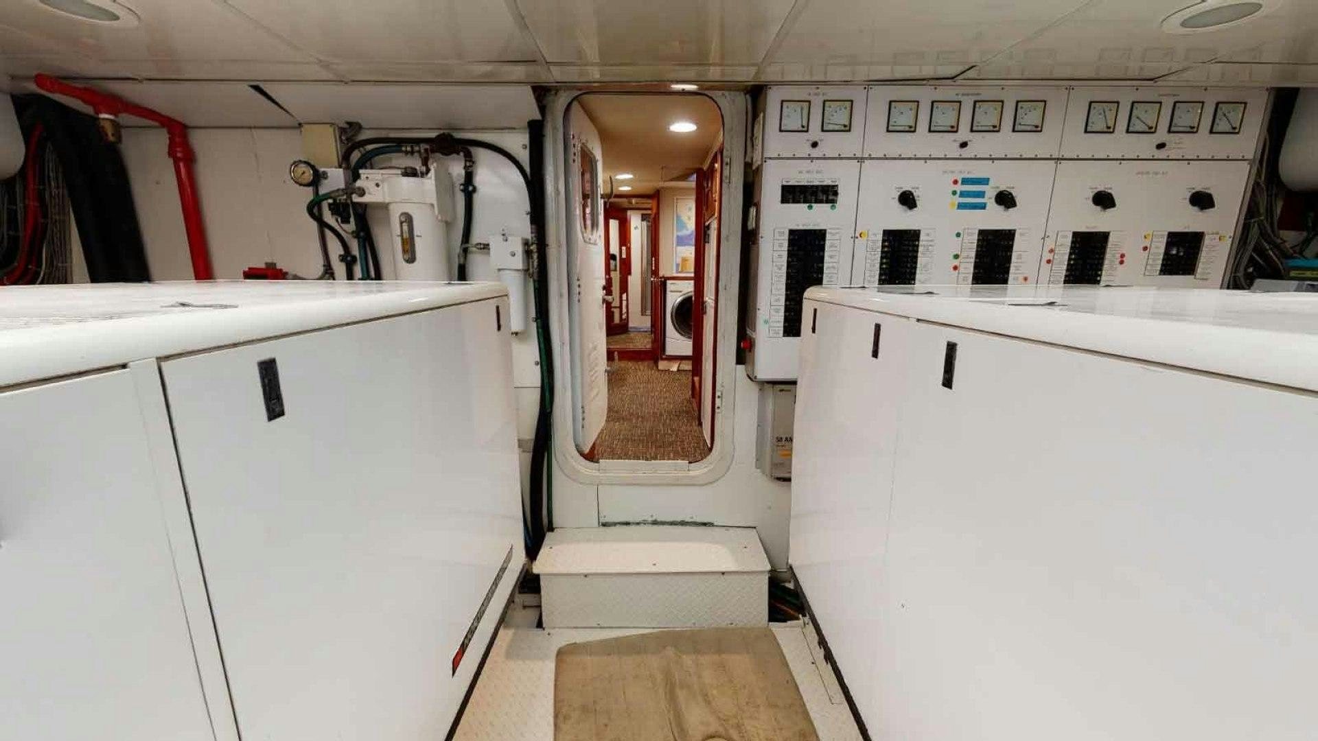 a room with white cabinets and white cabinets aboard LORELEI Yacht for Sale