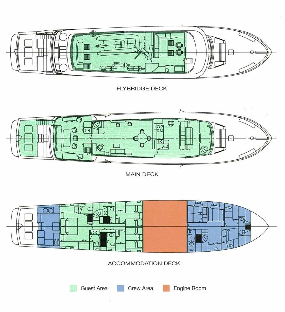 diagram aboard LORELEI Yacht for Sale