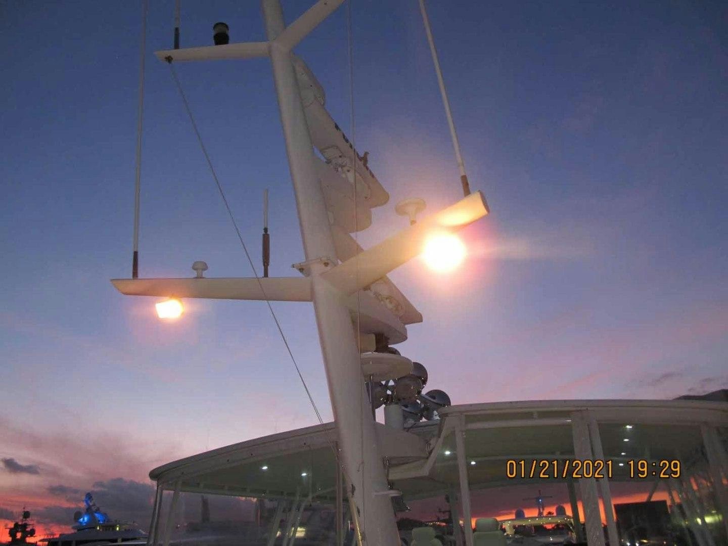 a rocket taking off aboard LORELEI Yacht for Sale