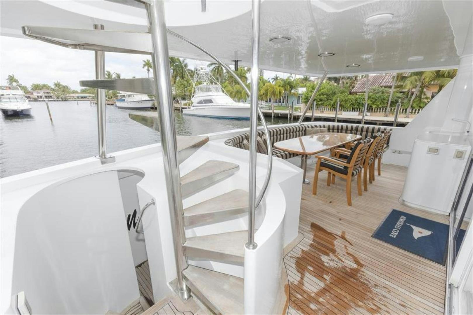 a boat on a deck aboard DETERMINATION Yacht for Sale