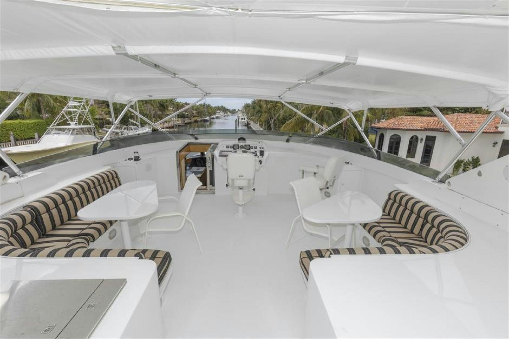 a building with a large tent aboard DETERMINATION Yacht for Sale