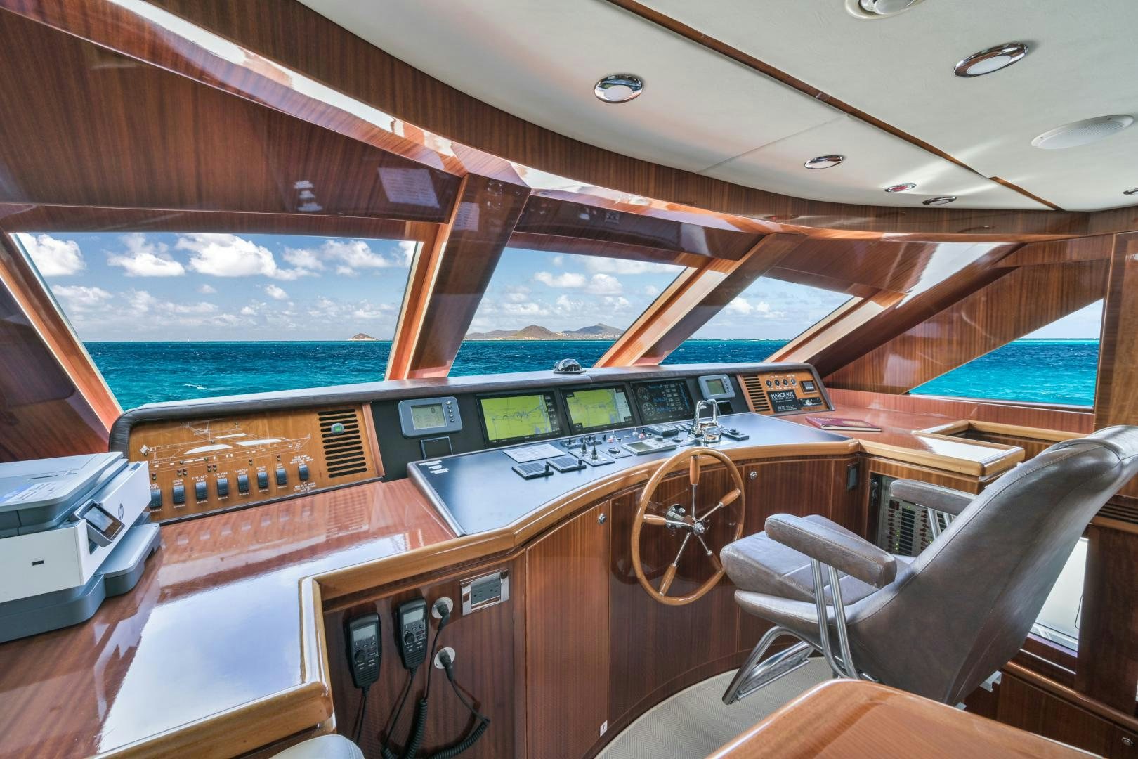 inside of a boat aboard LIMITLESS Yacht for Sale