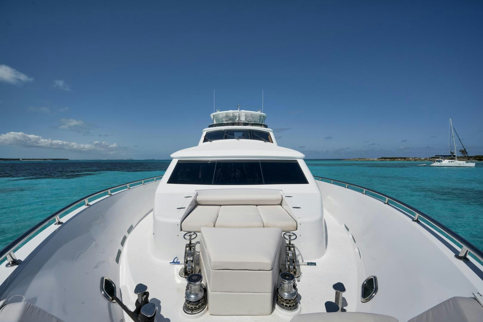 a boat on the water aboard LIMITLESS Yacht for Sale