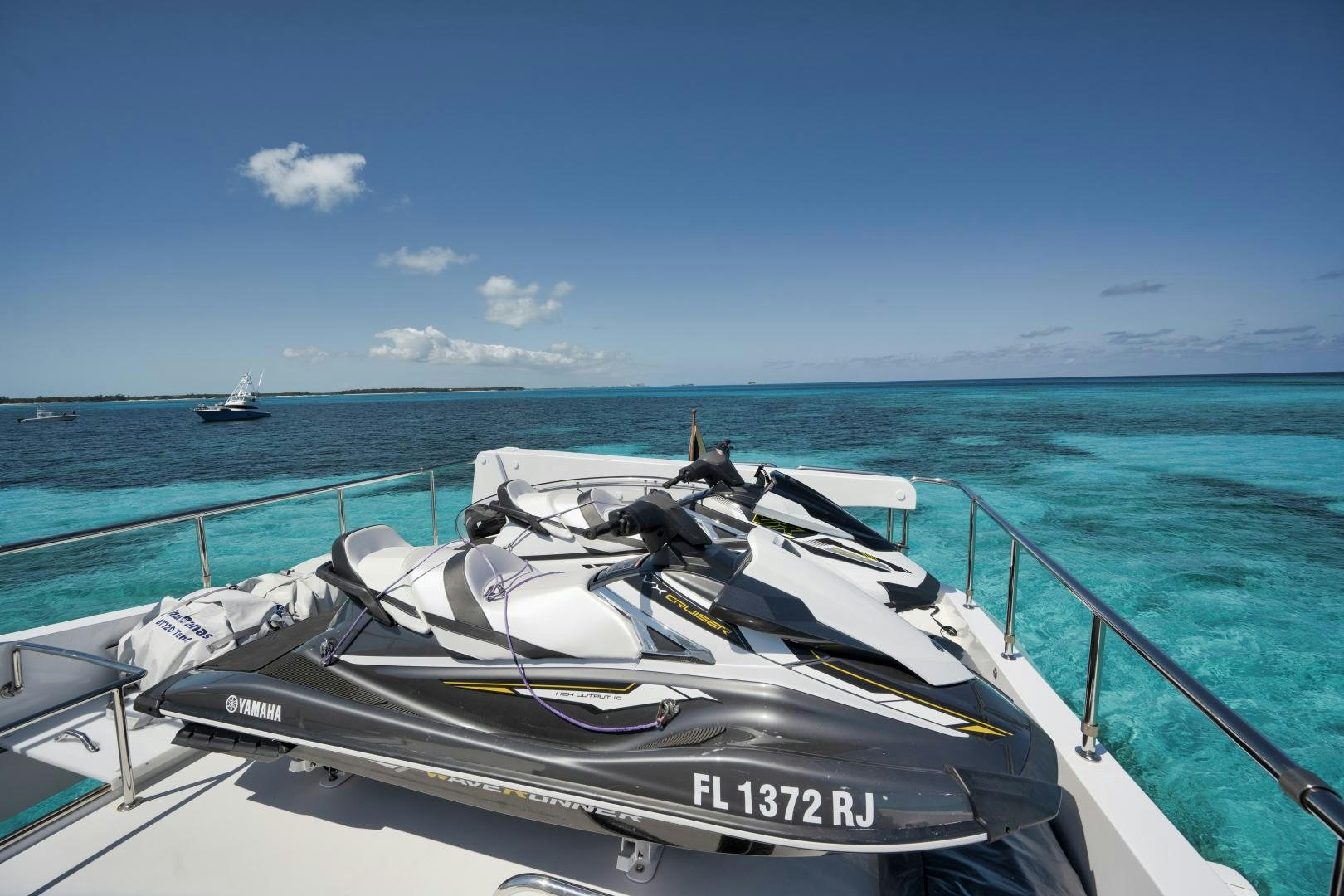 a boat on the water aboard LIMITLESS Yacht for Sale