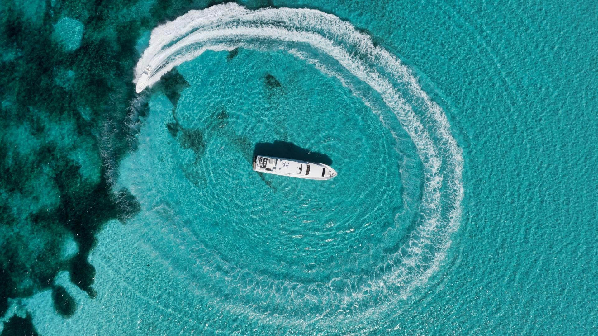 a car driving through a tunnel aboard LIMITLESS Yacht for Sale