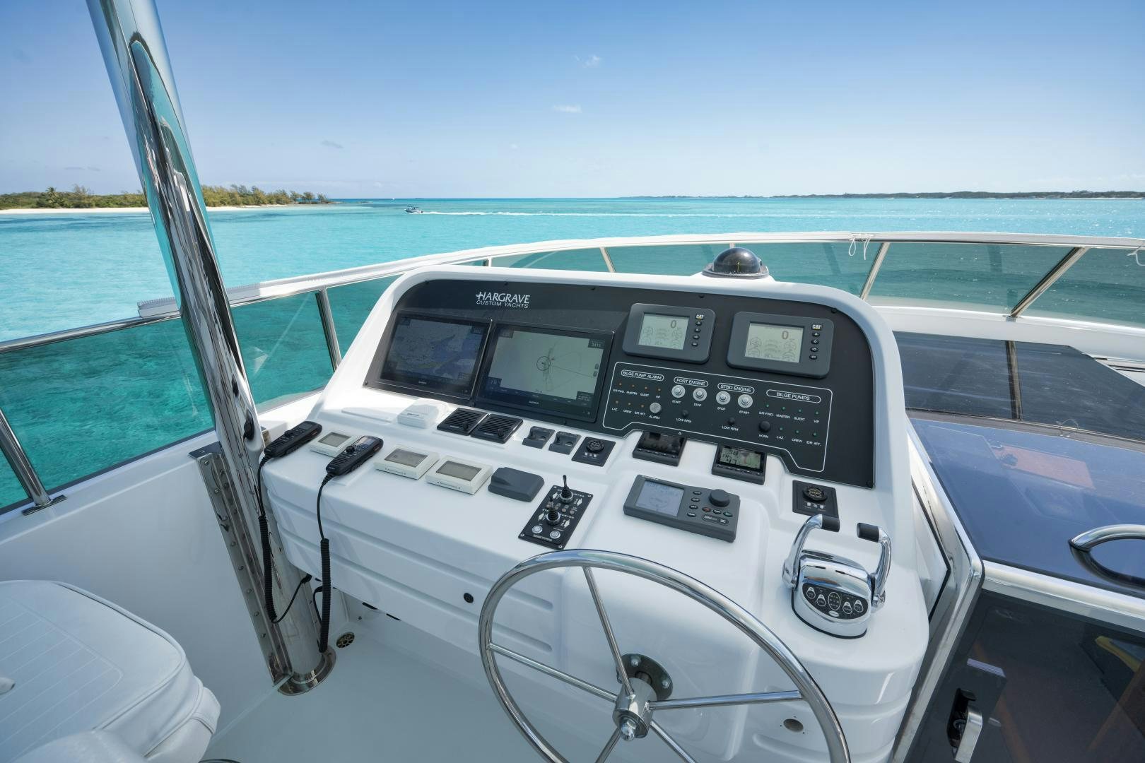 the inside of a boat aboard LIMITLESS Yacht for Sale