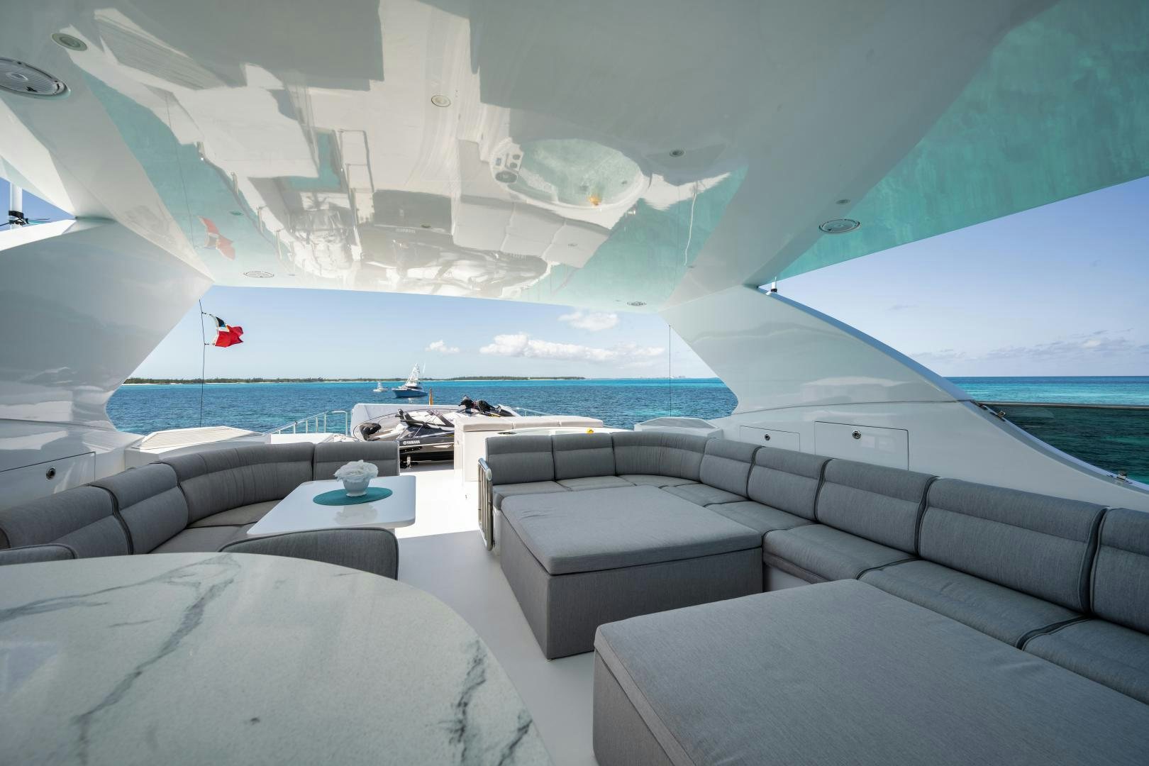 a room with a pool aboard LIMITLESS Yacht for Sale