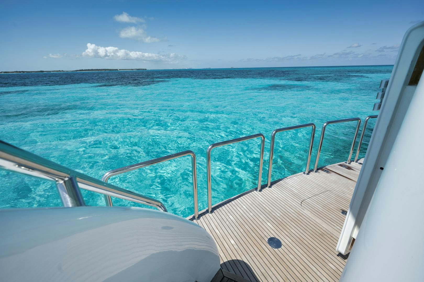 a boat on the water aboard LIMITLESS Yacht for Sale