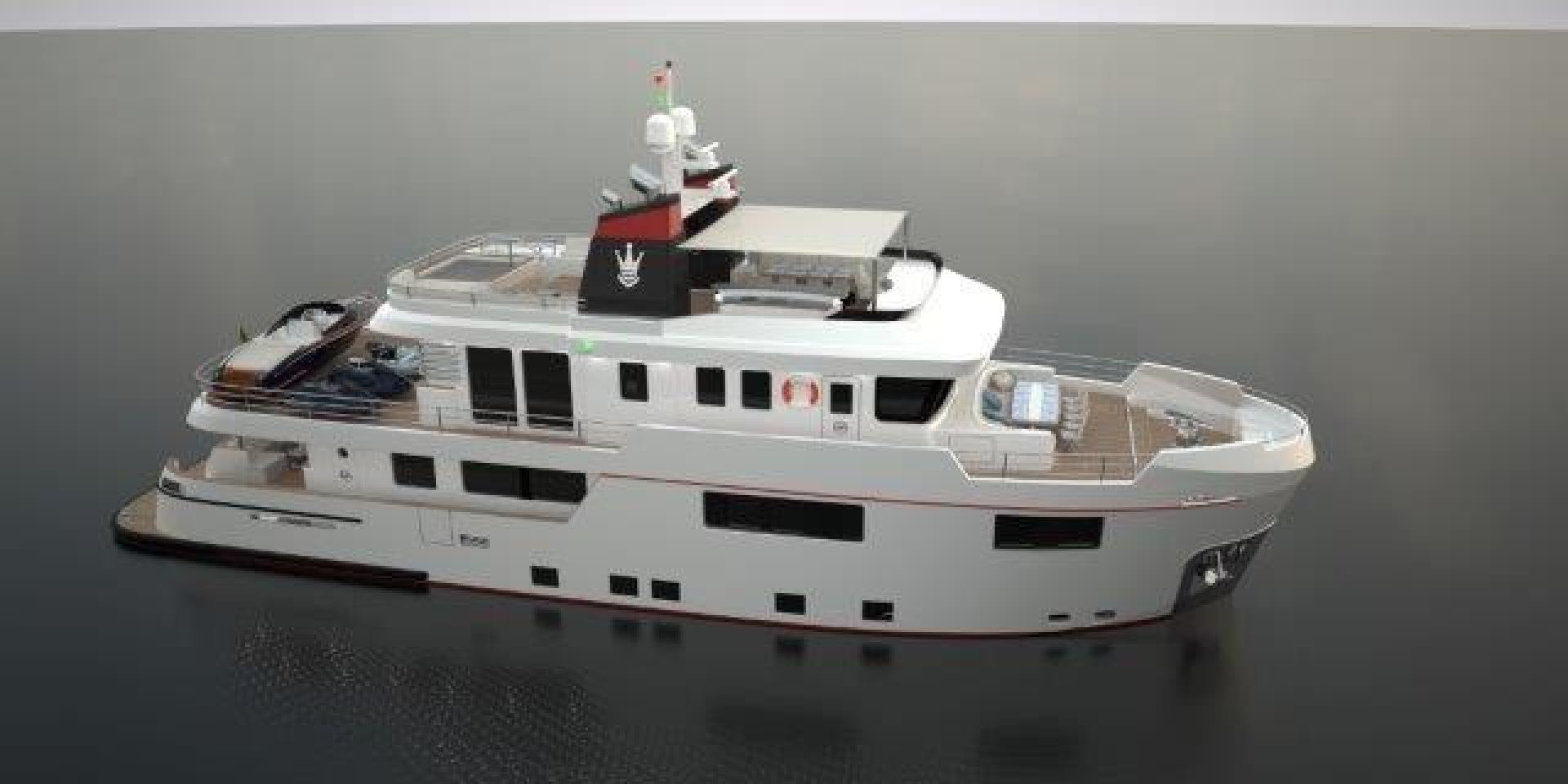 a white yacht in the water aboard No Name Yacht for Sale