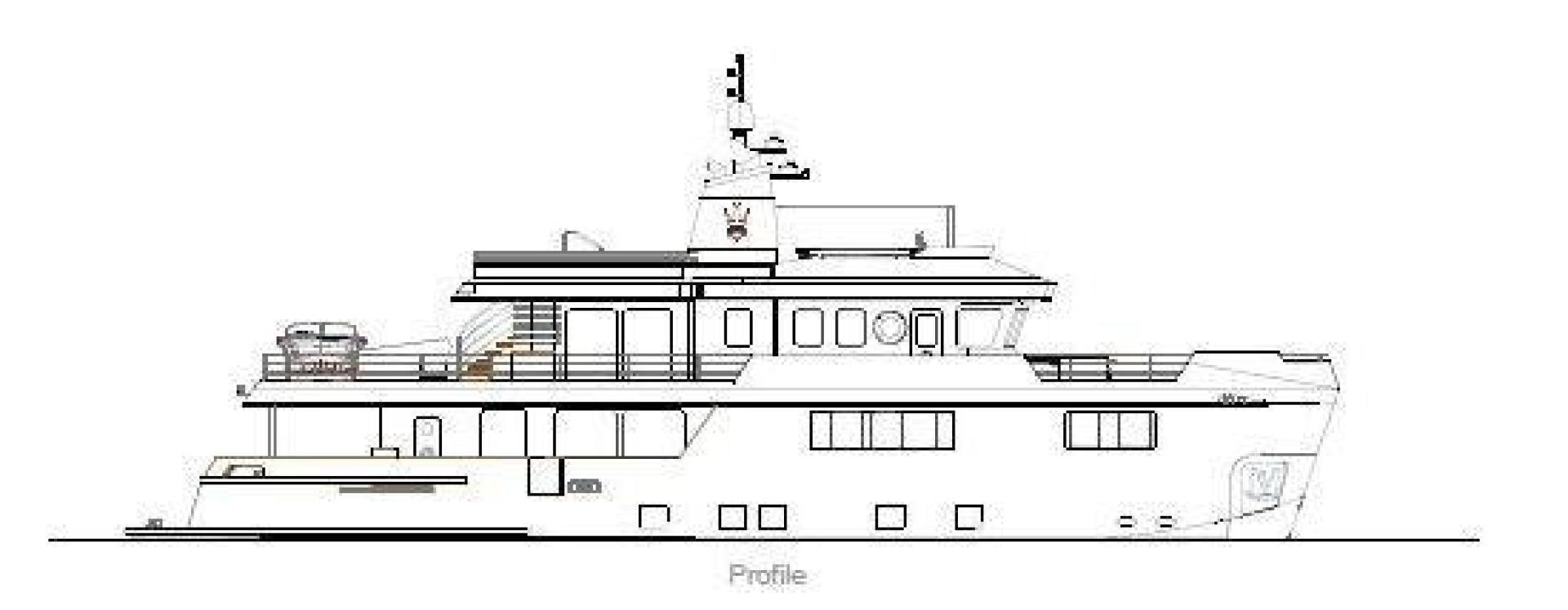 diagram, engineering drawing aboard No Name Yacht for Sale