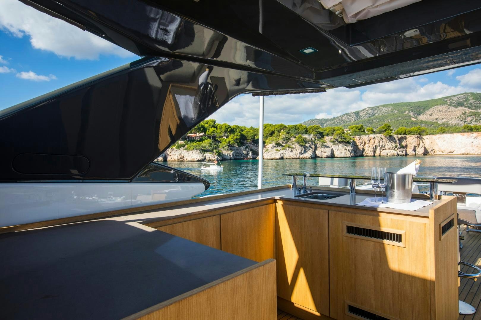 a boat on the water aboard CAMPO VERDE Yacht for Sale